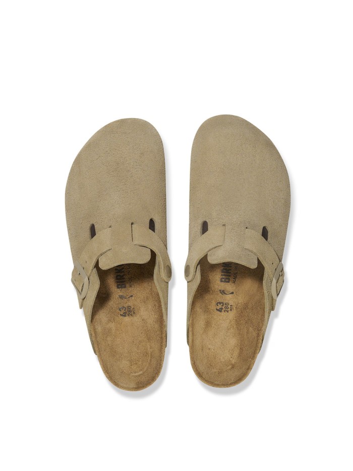ZUECO DE PIEL DE ANTE UNISEX BIRKENSTOCK BOSTON LEVE 1025844 KAKI