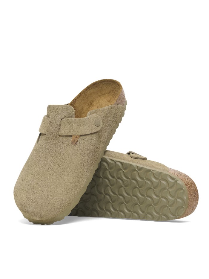 ZUECO DE PIEL DE ANTE UNISEX BIRKENSTOCK BOSTON LEVE 1025844 KAKI
