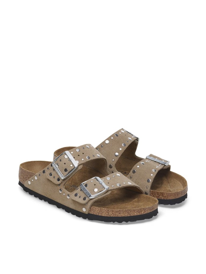 SANDALIAS CLÁSICAS DE BIRKENSTOCK CON TACHUELAS ARIZONA RIVET 1029390 TAUPE