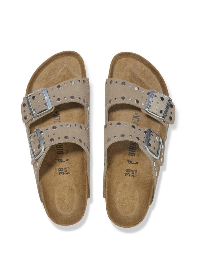 SANDALIAS CLÁSICAS DE BIRKENSTOCK CON TACHUELAS ARIZONA RIVET 1029390 TAUPE