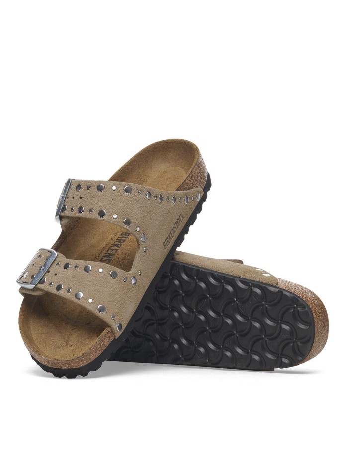 SANDALIAS CLÁSICAS DE BIRKENSTOCK CON TACHUELAS ARIZONA RIVET 1029390 TAUPE
