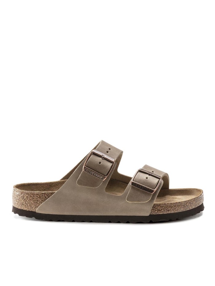 SANDALIA UNISEX DE DOS HEBILLAS CON PLANTA BLANDA BIRKENSTOCK ARIZONA SFB LEOI 552811 MARRÓN