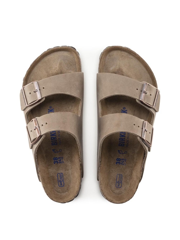 SANDALIA UNISEX DE DOS HEBILLAS CON PLANTA BLANDA BIRKENSTOCK ARIZONA SFB LEOI 552811 MARRÓN
