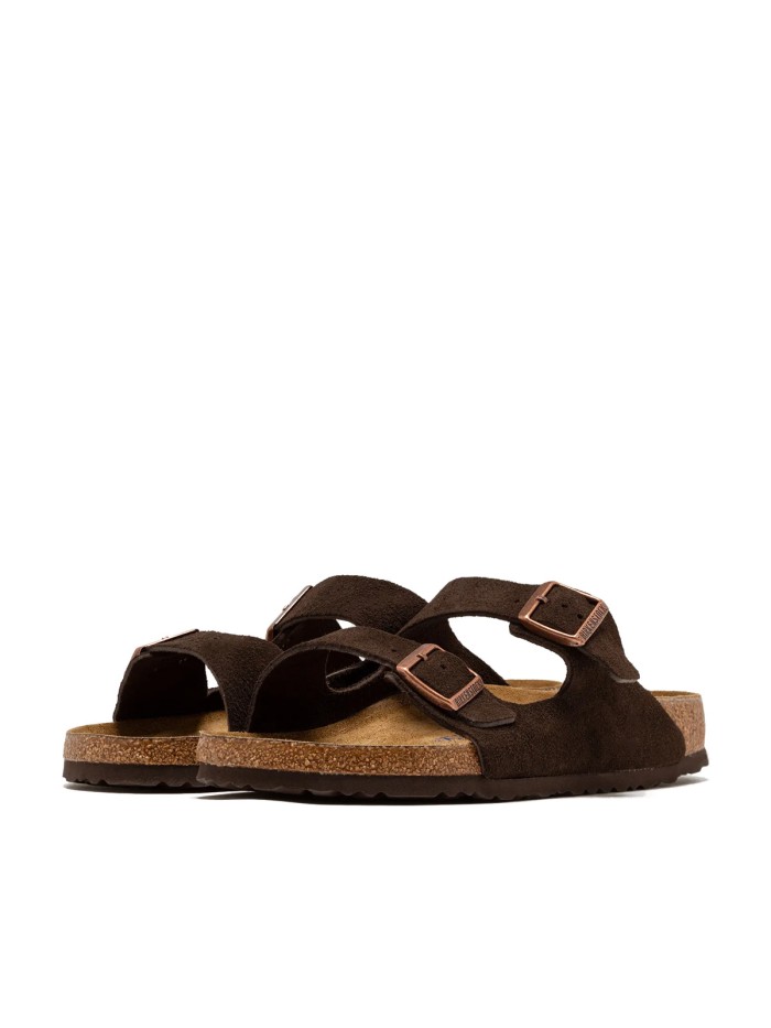 SANDALIA ARIZONA ARIZONA SFB LEVE 951313 BIRKENSTOCK DE ANTE MARRÓN CON PLANTILLA ANATÓMICA UNISEX