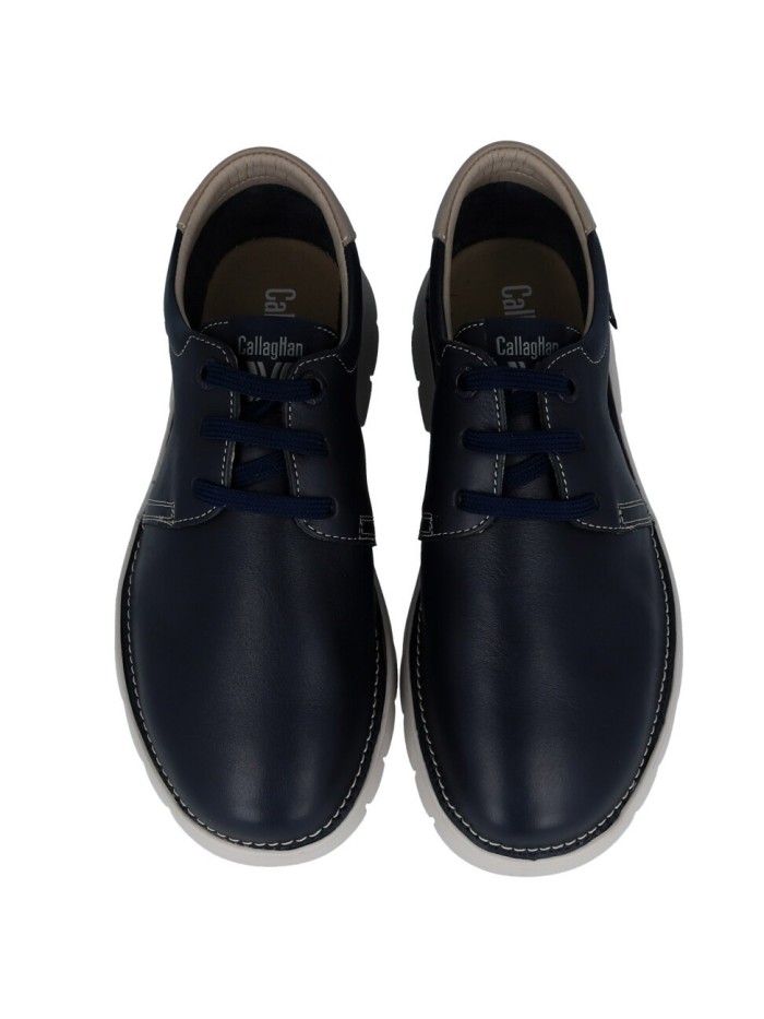 ZAPATO DE PIEL CON CORDONES CALLAGHAN FLEXIBLE GRAIN 57700 MARINO