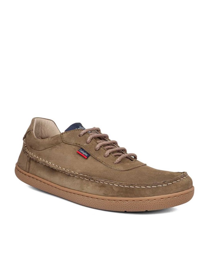ZAPATO DE PIEL CON CORDONES BAREFOOT CALLAGHAN ZERO 61903 KAKI
