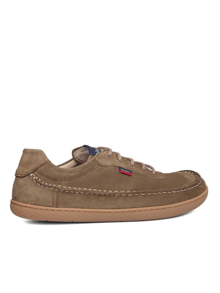 ZAPATO DE PIEL CON CORDONES BAREFOOT CALLAGHAN ZERO 61903 KAKI