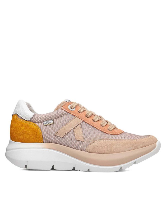 ZAPATILLAS CASUAL DE CORDONES DE MUJER CALLAGHAN ALGORITMO 62404 NARANJA
