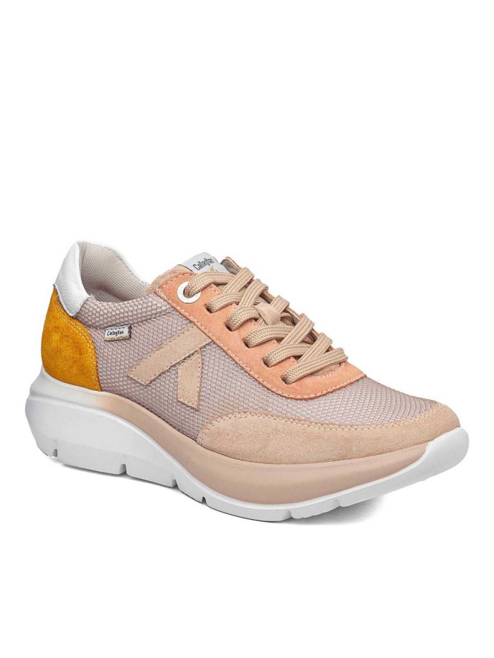 ZAPATILLAS CASUAL DE CORDONES DE MUJER CALLAGHAN ALGORITMO 62404 NARANJA