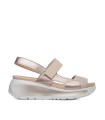SANDALIAS CONFORT DE PIEL CON VELCRO PARA MUJER CALLAGHAN 35204 | Berta Blanco Oro