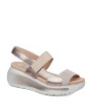 SANDALIAS CONFORT DE PIEL CON VELCRO PARA MUJER CALLAGHAN 35204 | Berta Blanco Oro