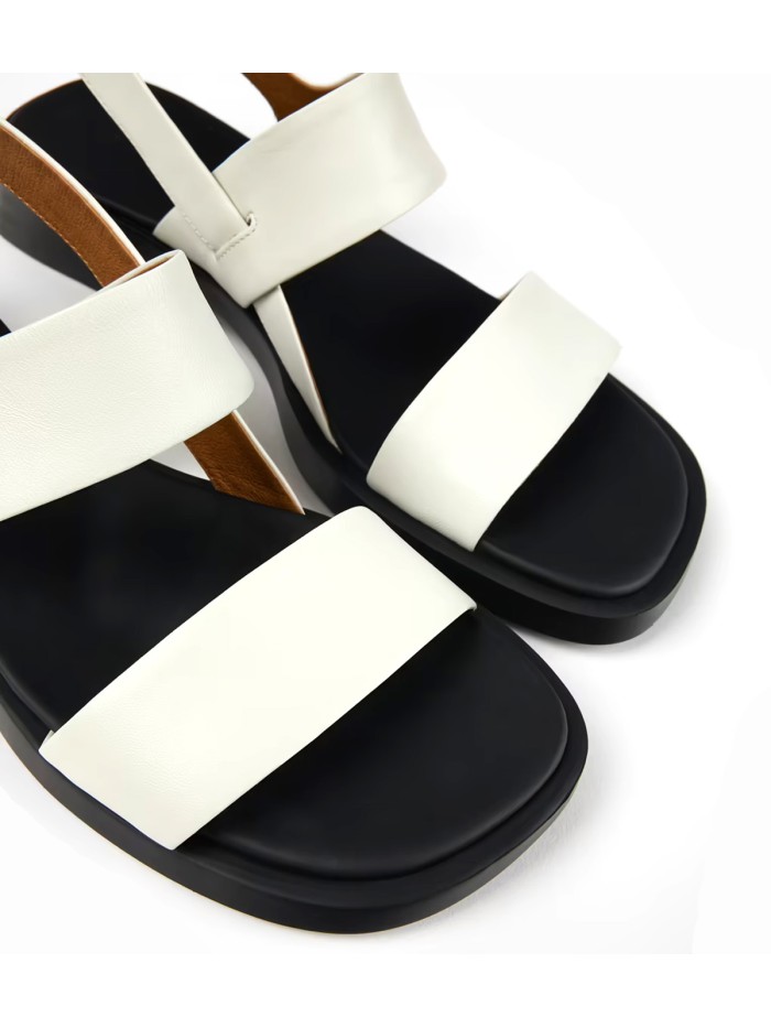 SANDALIAS DE PIEL BLANCAS PARA MUJER CAMPER DANA