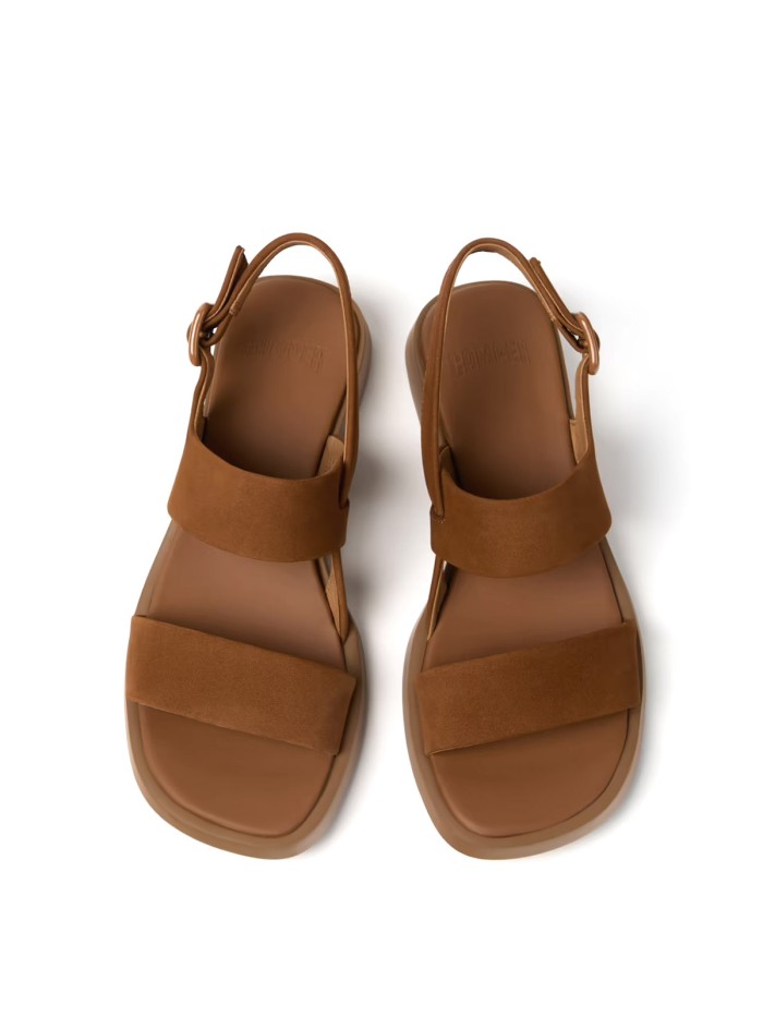 SANDALIAS DE PIEL NOBUK MARRÓN PARA MUJER CAMPER DANA K201486-014