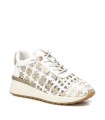 ZAPATILLA BLANCA DE MUJER CARMELA 16228701 DE PIEL CON DISEÑO TRENZADO Y PLANTILLA EXTRAÍBLE