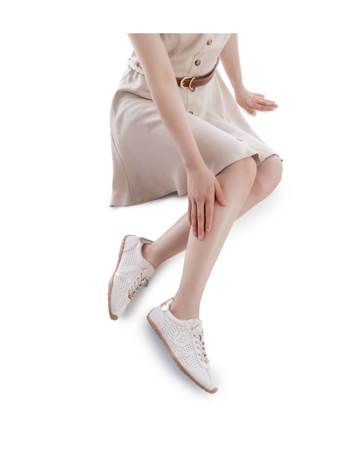 ZAPATILLAS CASUAL DE PIEL CARMELA 16310901 HIELO