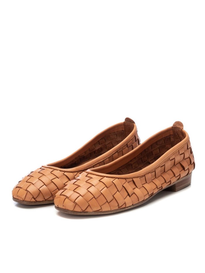 BAILARINA DE PIEL CALADDA CARMELA 16166203 CAMEL