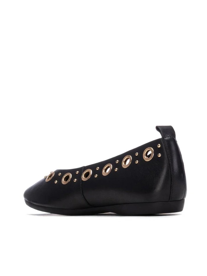 ZAPATILLAS CASUAL DE PIEL CON TACHUELAS PARA MUJER CARMELA 16330501 NEGRO