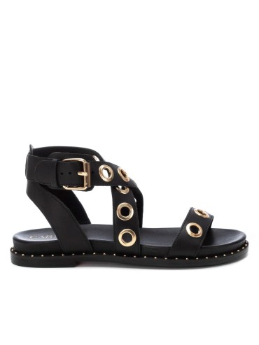 SANDALIAS ROMANAS DE MUJER DE PIEL NEGRAS CARMELA 16238901