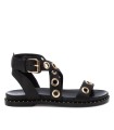 SANDALIAS ROMANAS DE MUJER DE PIEL NEGRAS CARMELA 16238901