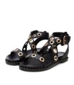SANDALIAS ROMANAS DE MUJER DE PIEL NEGRAS CARMELA 16238901
