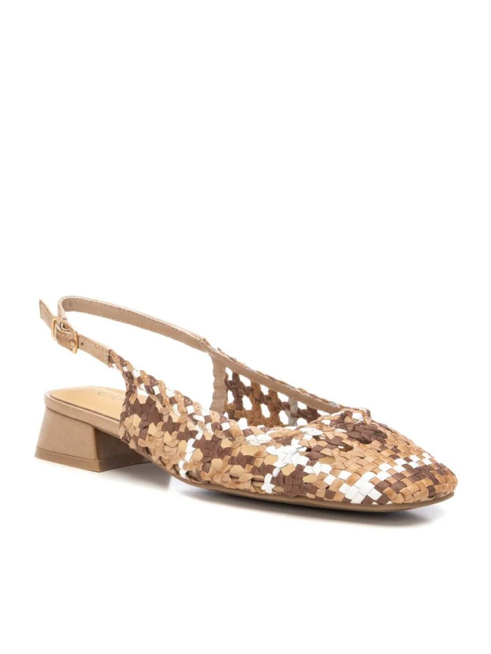 BAILARINA DESTALONADA DE PIEL TRENZADA CARMELA 16218501 BEIGE
