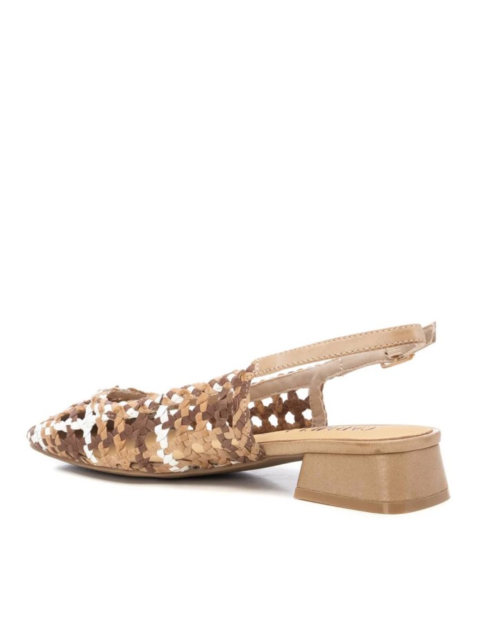 BAILARINA DESTALONADA DE PIEL TRENZADA CARMELA 16218501 BEIGE