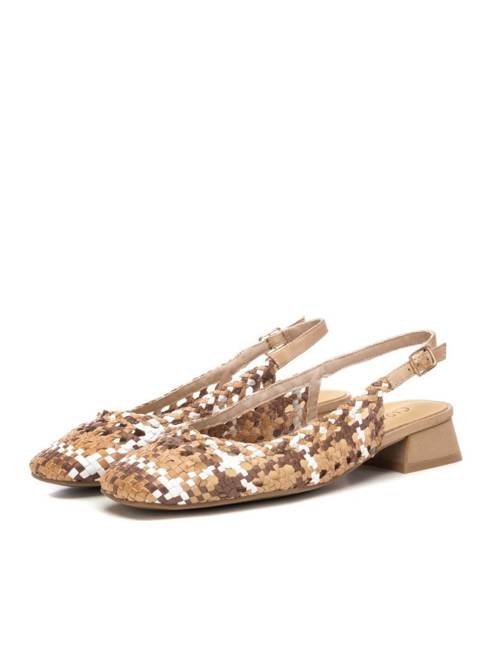 BAILARINA DESTALONADA DE PIEL TRENZADA CARMELA 16218501 BEIGE