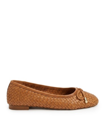 BAILARINA DE PIEL TRENZADA PARA MUJER CARMELA 16329601 CAMEL