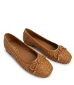 BAILARINA DE PIEL TRENZADA PARA MUJER CARMELA 16329601 CAMEL
