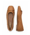 BAILARINA DE PIEL TRENZADA PARA MUJER CARMELA 16329601 CAMEL
