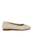 BAILARINA DE PIEL TRENZADA CON LAZO PARA MUER CARMELA 16329602 BEIGE