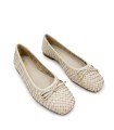 BAILARINA DE PIEL TRENZADA CON LAZO PARA MUER CARMELA 16329602 BEIGE