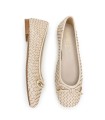 BAILARINA DE PIEL TRENZADA CON LAZO PARA MUER CARMELA 16329602 BEIGE