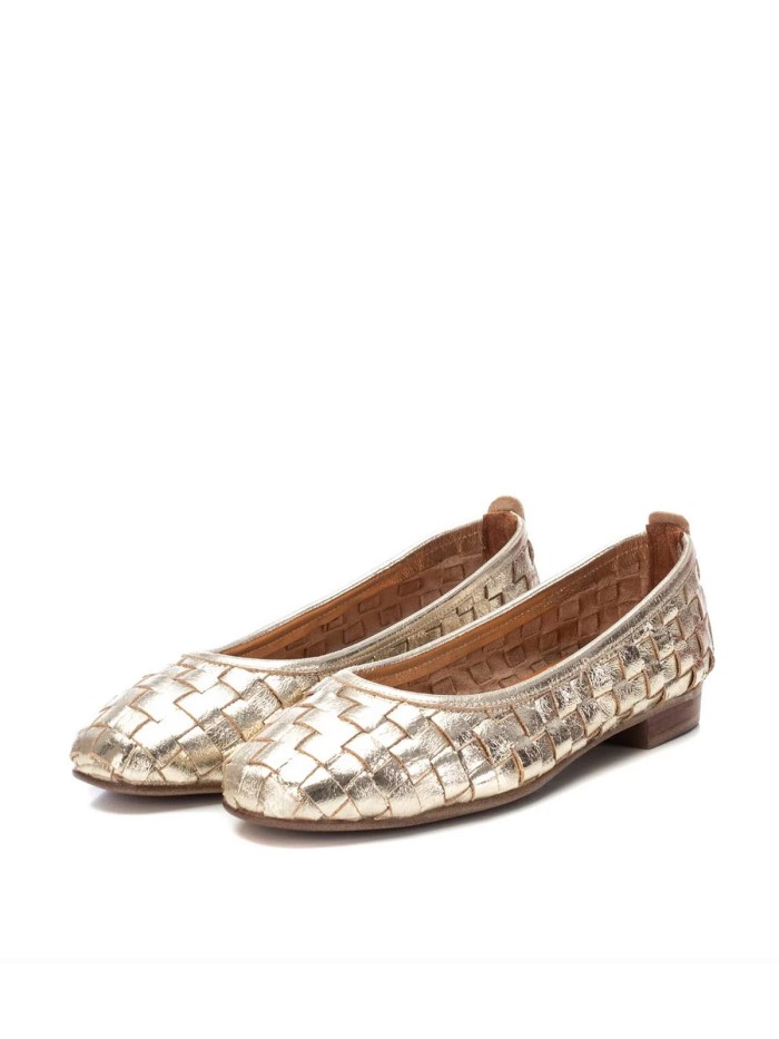 BAILARINA DE PIEL TRENZADA METALIZADA PARA MUJER CARMELA 16166206 ORO