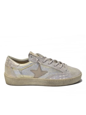 ZAPATILLAS GLITTER CON ANIMAL PRINT DE MUJER CETTI SATURNO C-1342 CHAMPAGNE