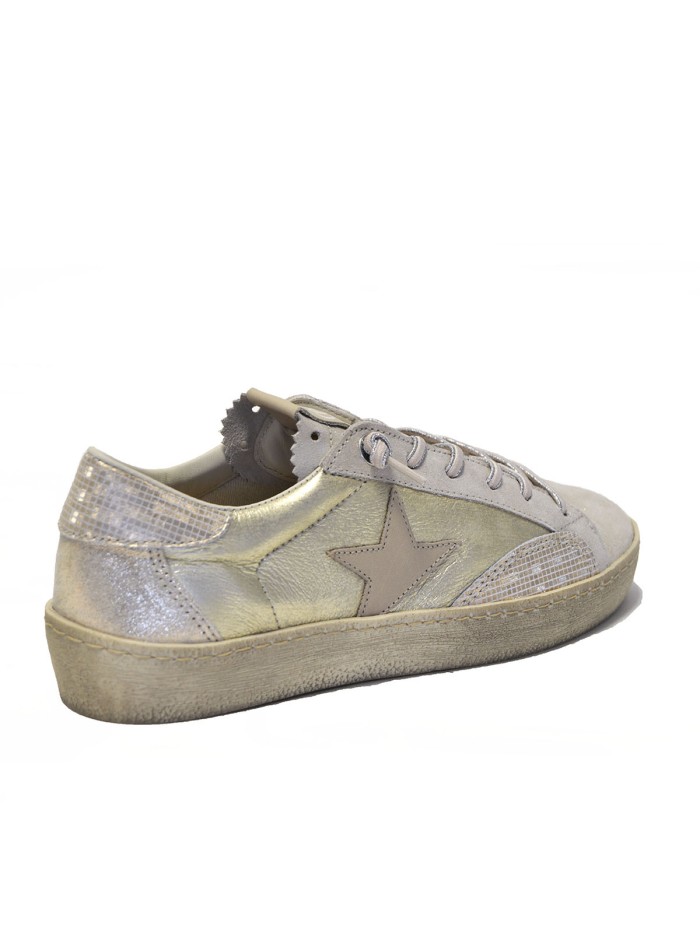 ZAPATILLAS GLITTER CON ANIMAL PRINT DE MUJER CETTI SATURNO C-1342 CHAMPAGNE