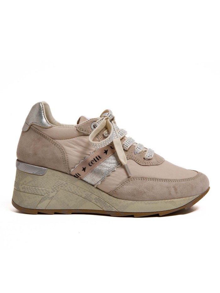 ZAPATILLAS CON CUÑA DE MUJER CETTI ANTE MESH C-1149 SRA BEIGE