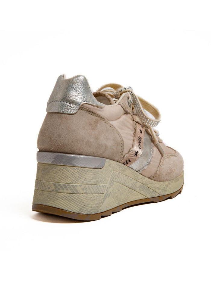 ZAPATILLAS CON CUÑA DE MUJER CETTI ANTE MESH C-1149 SRA BEIGE