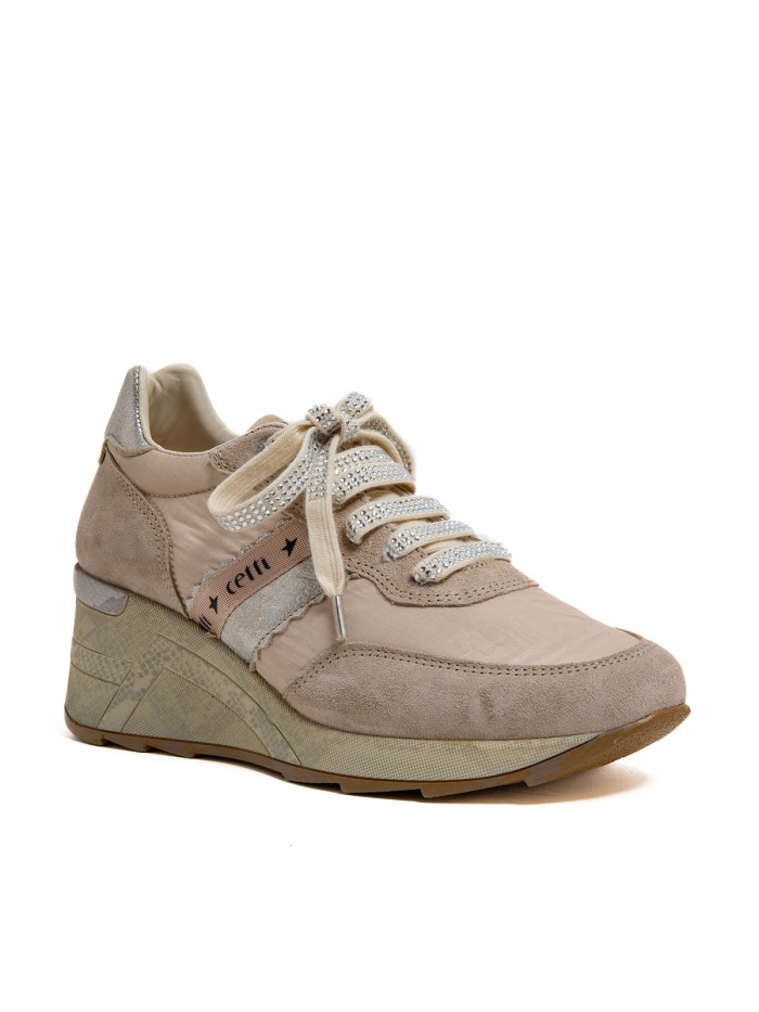 ZAPATILLAS CON CUÑA DE MUJER CETTI ANTE MESH C-1149 SRA BEIGE