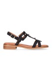 SANDALIAS DE PIEL NEGRAS CON APLIQUES METÁLICOS PARA MUJER CHIKA 10 MILENA 02