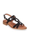 SANDALIAS DE PIEL NEGRAS CON APLIQUES METÁLICOS PARA MUJER CHIKA 10 MILENA 02
