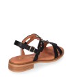 SANDALIAS DE PIEL NEGRAS CON APLIQUES METÁLICOS PARA MUJER CHIKA 10 MILENA 02