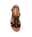 SANDALIAS DE PIEL NEGRAS CON APLIQUES METÁLICOS PARA MUJER CHIKA 10 MILENA 02
