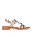 SANDALIAS DE PIEL CON APLIQUES METÁLICOS PARA MUJER CHIKA 10 ORO