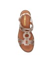 SANDALIAS DE PIEL CON APLIQUES METÁLICOS PARA MUJER CHIKA 10 ORO