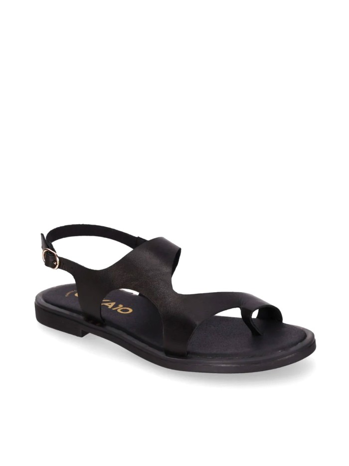 SANDALIAS PLANAS DE PIEL PARA MUJER NEGRAS CHIKA 10 MUSAKA 29