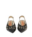 ZAPATOS BAJOS DESTALONADOS EN PIEL CON TACHUELAS PARA MUJER DESIREE GARONS 9 NEGRO