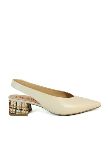 ZAPATOS BAJOS DESTALONADOS BEIGE CON TACÓN EFECTO TEJIDO PARA MUJER DESIREE DESIREE RABAT 15