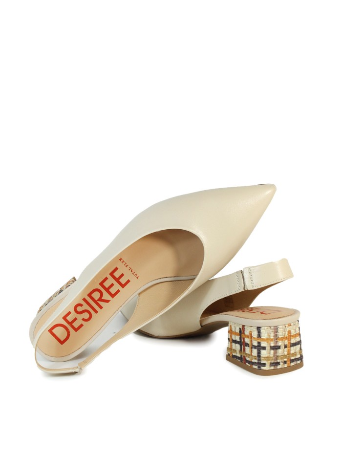ZAPATOS BAJOS DESTALONADOS BEIGE CON TACÓN EFECTO TEJIDO PARA MUJER DESIREE DESIREE RABAT 15