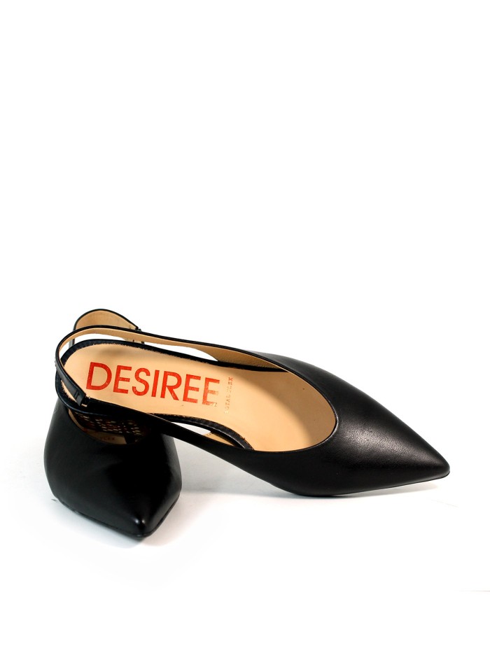 ZAPATOS BAJOS DESTALONADOS NEGROS CON TACÓN EFECTO TEJIDO PARA MUJER DESIREE RABAT 15